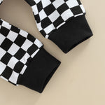 Toddler Baby Boy Girl Checkerboard Plaid Pants Elastic Waist Casual Trousers Spring Summer Fall Winter Long Pants (A-Black, 6-12 Months)