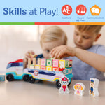 Melissa & Doug PAW Patrol Wooden ABC Block Truck (33 Pieces) - Sort And Stack Toys, Alphabet Blocks For Toddlers, Vehicle Toys For Kids Ages 3+, 34.93 cm x 17.78 cm x 10.03 cm