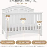 Delta Children Perry 6-in-1 Convertible Crib - Greenguard Gold Certified, Bianca White