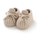 DovFanny Baby Booties Newborn Baby First Shoes Cozy Warm Knit Soft Booties for Toddler Infant Boy Girl (Camel, Infant, 0 Months, Age Range, US Footwear Size System, 3 Months, Medium)