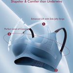 Momcozy Nursing Bras for Breastfeeding, 3.0 Jelly Strip Lift Support Maternity Bra, Seamless Soft Wirefree Pregnancy Bra Nordic Blue