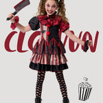 Spooktacular Creations Girls Scary Clown Costume, Kids Halloween Costume, Twisted Clown Dress for Girls
