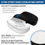 Everlasting Comfort Memory Foam Seat Cushions for Office Chairs - Sciatica & Tailbone Pain Relief Cushion - Car Seat & Office Chair Cushion - Ergonomic Office Desk Accessories for Comfort