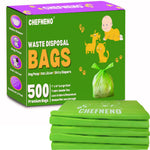 Baby Diaper Bag Disposable Biodegradable Unscented Easy Tie Handles (500 Bags) Made w/EPI Additive Bulk Diaper Sacks Dog Poop Waste Bags Cat Litter Clump & Poop Bags Sanitary Pad Waste Bags (500 ct.)