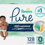 Pampers Pure Protection Baby Diapers, Size 5 (27+ lbs), 132 Count, Up to 100% Leakproof, Premium Plant-based Skin Protection, Hypoallergenic Soft Diapers