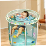 Kiddie Pool 29.5x31.5in Inflatable Baby Pool Cartoon Pattern Baby Swimming with Drainage Transparent Sealed PVC Cooling Toddler for Hot Days, Swimming Pools