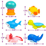 Tub Works® Under the Sea™ Light Up Bath Toys, 6 Pack | Water-Activated Light Up Toys Flash & Change Color | Easy-Grip Baby & Toddler Bath Toys | Sensory Bathtub Toys with Bath Lights for Kids Bath