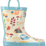 OAKI Toddler Rain Boots - Perfect Kids Rain Boots for Any Weather - Durable Rubber Baby Rain Boots Keep Little Feet Dry, Lightweight Waterproof with Easy-on Handle, Forest Animals, 4T Toddler