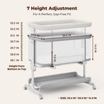 Ezebaby Baby Bassinets Bedside Sleeper, Portable Bedside Bassinet for Baby Newborn Infants with Adjustable 7 Heights and All Mesh Sides, Newborn Crib with Mattress and Soft, Breathable Sheet