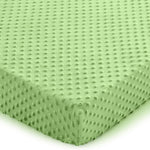 Entisn Pack N Play Sheets Fitted, 26 x 38 Inch Minky Dot Mini Crib Sheet for Boys and Girls, Soft and Warm Fleece Nursery Bedding for Most Mini Crib Mattresses (Light Grey)