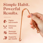 Arista Copper Tongue Scraper for Adults & Kids – 100% Pure Copper Tongue Cleaner – Extreme Bad Breath Treatment for Adults, Oral Detox & Hygiene – 1 Pack with Travel Pouch