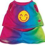 Casdon Build-A-Bear Workshop Rainbow Smiley Toy Clothes Pack | 4 Mix-and-Match Toy Outfits Includes Pajamas, Cute Hoodies & Summer Styles | Dress-Up Toy Clothes for Kids Aged 3+ | Suitable for 9" Bear