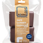 Roving Cove HeftyFit Corner Protector for Baby (4 Large Corners), Heavy-Duty Soft Rubber Foam Furniture Corner Bumper Guards, 3M Adhesive Pre-Taped, Coffee Brown