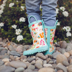 OAKI Toddler Rain Boots - Perfect Kids Rain Boots for Any Weather - Durable Rubber Baby Rain Boots Keep Little Feet Dry, Lightweight Waterproof with Easy-on Handle, Forest Animals, 4T Toddler
