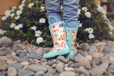 OAKI Toddler Rain Boots - Perfect Kids Rain Boots for Any Weather - Durable Rubber Baby Rain Boots Keep Little Feet Dry, Lightweight Waterproof with Easy-on Handle, Forest Animals, 4T Toddler