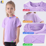 Girls Rash Guard Swim Shirt Short Sleeve for Toddler Kids Youth Rashguard Water Shirt UPF 50 Swimming Fishing Sun SPF Tee Light Purple 4T