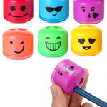 Mr. Pen- Pencil Sharpeners Manual, 6 Pack, Dual Hole, Smiley Handheld Pencil Sharpener, Compatible with Standard and Jumbo Pencils, Snap-on Lid, Stainless Steel Blade, Back to School Supplies