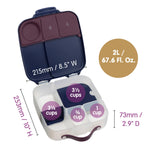 b.box Harry Potter Lunch Box for Big Eaters All Ages - 8.5 Cup Leak Proof Bento Box with 4 Compartments, School Lunch Container with Ice Pack, Dishwasher Safe, BPA-Free, PFAS-Free