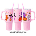 Silver Buffalo Care Bears Tumbler - Harmony, Cheer, Share & Trick-or-Sweet Bears - Stainless Steel, 40 Ounces, Fits Standard Cup Holder