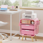 SYKIARIOL Pink Nightstand, Cute End Table with Storage Drawer, Kids Nightstand for Bedroom Furniture, Bedside Table Small Desk Coffee Table for Living Room, Dorm, Office