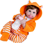 Aori Lifelike Reborn Baby Dolls - 22 Inch Realistic Baby Girl - Soft Weighted Body Doll with Fox Outfit Newborn Baby Doll for Girls 3+, Collectors, Role Play | Real Life Baby Doll Gift Set