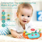 Baby Montessori Sensory Learning Travel Activities Toys with Sound Light - Baby Steering Wheel Music Toys for Babies 6 9 12 18 Months - Infant Newborn Shower Gifts for Toddlers 1-3 Year Old Boys Girls
