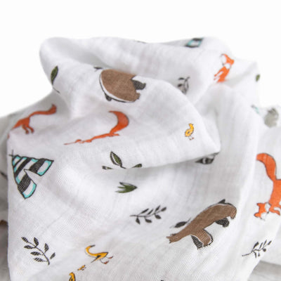 Little Unicorn Muslin Swaddle Blanket for Newborns & Infants | Soft & Breathable Fabric | Set of 3 Baby Blankets for Swaddling, Nursing, Shower Gifts (Forest Friends)