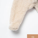 Baby Plush Long Sleeve Polar Fleece Jumpsuit With Bear Ears Baby Fleece Hooded Jumpsuit Infant Winter Outfit