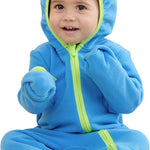 PATPAT Fleece Hooded Footed Clothes, Soft Warm Footie Covers, Car Seat Friendly, Easy Zip,Cute Romper Newborn Infant Jumpsuit