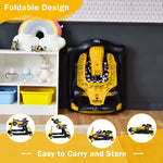 BABY JOY 4-in-1 Baby Walker, Foldable Activity Walker with Adjustable Height & Speed, Music, Lights, Anti-Rollover, Toddler Push Walker, Baby Walker with Wheels for Boys Girls 6-18 Months (Yellow)