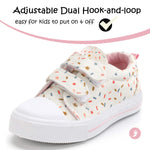 K KomForme Toddler Sneakers for Boys and Girls Dual Hook and Loops Sneakers Baby Canvas Shoes Colorful