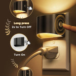 L LOHAS LED Night Lights Plug into Wall 2 Pack, Dusk to Dawn Sensor Nightlight, Brightness Adjustable, 3000K Soft White