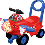 Kiddieland: Marvel Activity Plane Ride-On - Spidey - Spinning Light & Sounds, Foot-to-Floor Vehicle, Interactive Dashboard, Push Handle, Toddler 12mo+