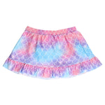 RuffleButts Girls Swim Bow Skirt Cover-Up - Shimmer Mermaid Tale, 2T/3T
