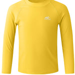 Toddler Boys Swim Shirt Long Sleeve Rash Guard UPF 50+ Sun Protection Shirts for Baby Kids Quick Dry(Yellow,3T)