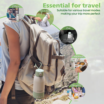 Portable Bottle Warmer for Travel - Fast Heating with 18000mAh Battery & 17OZ Large Capacity, Bottle Warmer On The Go with Dual Heating Modes for Breast Milk & Water, Ideal for Car & Airplane