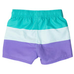 RUGGEDBUTTS Boys UPF50+ Sun Protection Striped Color Block Swim Trunks - Marine Color Block, 3T