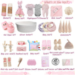 30-Piece Baby Girl Shower Gift Basket Set - Newborn Essentials, Large Pink Gift Basket With Rattle, Swaddle, Diaper Caddy Organizer