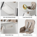 Portable Baby Highchair for Months Infants and Toddlers with 5 Point Harness Convertible Comfortable Seat for Cozy Eating Table Sit Up High Chair and Seats for Sitting Up Back Booster Feeding Chairs