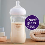 Philips AVENT Glass Natural Baby Bottle with Natural Response Nipple, Clear, 8oz, 1pk, SCY913/01