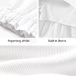 PATPAT Girls Skirt Sets Size 11-12, White Crop Tank Tops + Pleated Skirts with Built in Shorts 2 Piece Outfits, Tween Girls Trendy Clothes Y2K Outfits Streetwear