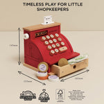 Le Toy Van - Wooden Honeybake Toy Cash Register | Role Play With Receipt, Opening Till Drawer and Money | Perfect for Supermarket, Food Shop or Cafe Pretend Play