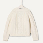 Amazon Essentials x Sofia Grainge Unisex Babies' Cable Knit Fisherman Cardigan Sweater, Ivory, 18 Months