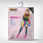 Spooktacular Creations Halloween Kids Skeleton Costume, Funky Punky Bone Colorful Skeleton Deluxe Costume, Halloween Girls Outfit Set with Hair Extensions