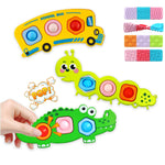 Easter Basket Stuffers for Teens 7PCs Fidget Popper Baby Sensory Toys for Travel,Sensory Toy for Kids with Autism,Pop Fidget Toy,Autistic Gifts for 36+Month,Airplane Car Travel Toys for Toddlers