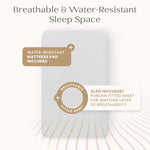 Delta Children Bondi Adjustable Height Bedside Beechwood Bassinet with PureAir Mesh Sheet and FSC-Certified Wood, Tan