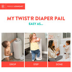 Prince Lionheart My Twist’R Diaper Pail Made in USA - Hands Free Patented Design Completely Eliminates Odors - Easy to Use, Customize to Match Nursery