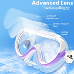 Freela Kids Swim Goggles for Girls Kids Boys 3-6 4-7 6-14 8-12 with Nose Cover, Water Pool Beach Swimming Goggles Mask for Childrens Youth Age 4 5 Tempered Glass Anti Fog Waterproof 180° Clear View
