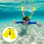 Xoeryoy Kids Flippers 1 Pair 4.7x7.3in EVA & PVC Diving/Swimming Flippers with Adjustable Strap Portable Replacement Kids Swim Fins for Summer Adventure