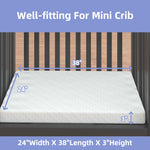 pareler bear 3"x24"x38" Mini Mattress, 38" Lx24 W Premium Foam Mattress, Waterproof Soft Breathable Outer Cover, White
